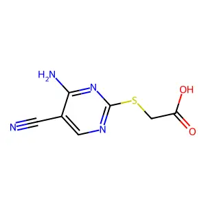 2-[(4-Amino-5-cyanopyrimidin-2-yl)sulfanyl]acetic acid structure