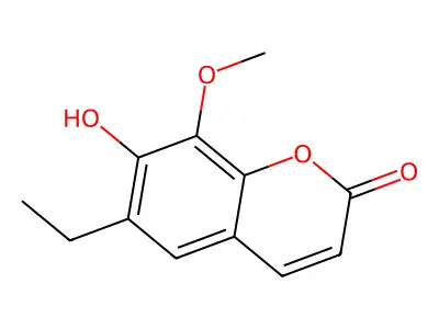 6-Ethyl-7-hydroxy-8-methoxychromen-2-one structure