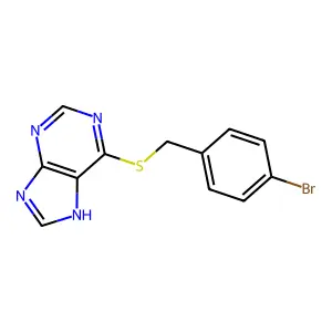 6-[(4-bromophenyl)methylsulfanyl]-7H-purine structure