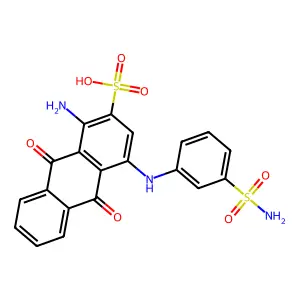 1-Amino-9,10-dioxo-4-(3-sulfamoylanilino)anthracene-2-sulfonic acid structure
