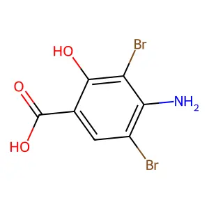 4-氨基-3,5-二溴-2-羟基苯甲酸 structure