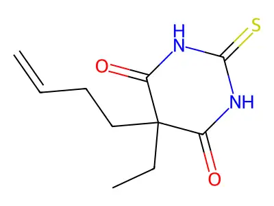 5-But-3-enyl-5-ethyl-2-sulfanylidene-1,3-diazinane-4,6-dione structure