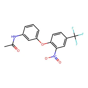 N-{3-[2-nitro-4-(trifluoromethyl)phenoxy]phenyl}acetamide structure