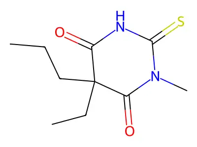 4,6(1H,5H)-Pyrimidinedione, 5-ethyldihydro-1-methyl-5-propyl-2-thioxo- structure