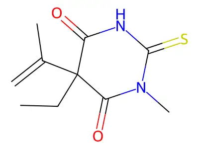 5-Ethyl-1-methyl-5-prop-1-en-2-yl-2-sulfanylidene-1,3-diazinane-4,6-dione structure