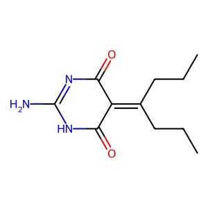4,6(1h,5h)-Pyrimidinedione,2-amino-5-(1-propylbutylidene)- structure