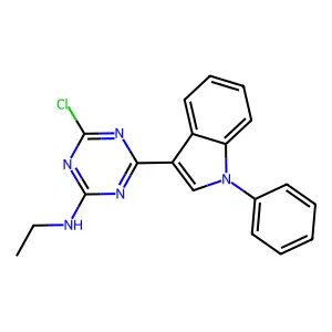 N2-Ethyl-4-chloro-6-(1-phenyl-1H-indol-3-yl)-1,3,5-triazin-2-amine structure