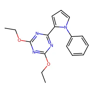 2,4-diethoxy-6-(1-phenyl-1H-pyrrol-2-yl)-1,3,5-triazine structure