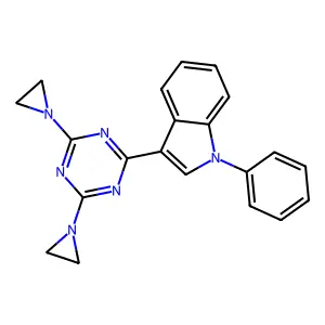 3-[4,6-Bis(1-aziridinyl)-1,3,5-triazin-2-yl]-1-phenyl-1H-indole structure