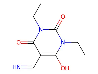 2,4,6(1H,3H,5H)-Pyrimidinetrione, 5-(aminomethylene)-1,3-diethyl- structure