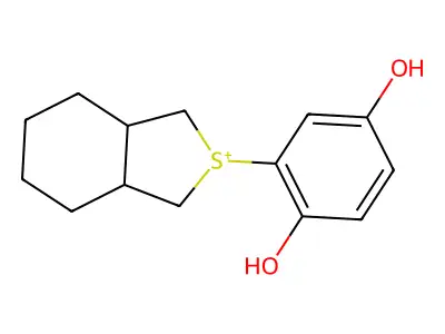2-(1,3,3a,4,5,6,7,7a-Octahydro-2-benzothiophen-2-ium-2-yl)benzene-1,4-diol structure