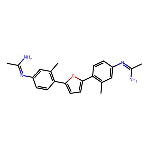 2,5-bis[4-(Acetimidoyl)amino-2-methylphenyl]furan structure