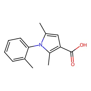 2,5-dimethyl-1-(2-methylphenyl)-1H-pyrrole-3-carboxylic acid structure