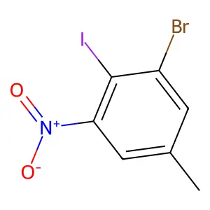 1-Bromo-2-iodo-5-methyl-3-nitrobenzene structure