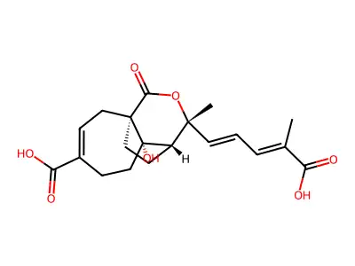 (1R,7S,8R,9R)-9-[(1E,3E)-4-carboxy-4-methylbuta-1,3-dien-1-yl]-7-hydroxy-9-methyl-11-oxo-10-oxatricyclo[6.3.2.0(1),?]tridec-3-ene-4-carboxylic acid structure