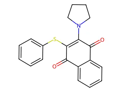 1,4-Naphthalenedione, 2-(phenylthio)-3-(1-pyrrolidinyl)- structure