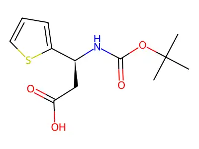 3-((tert-Butoxycarbonyl)amino)-3-(thiophen-2-yl)propanoic acid structure