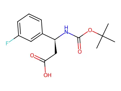 (R)-3-tert-Butoxycarbonylamino-3-(3-fluorophenyl)propionic acid structure