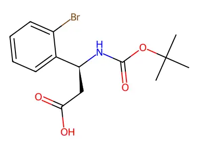 Boc-(R)-3-Amino-3-(2-bromo-phenyl)-propionic acid structure