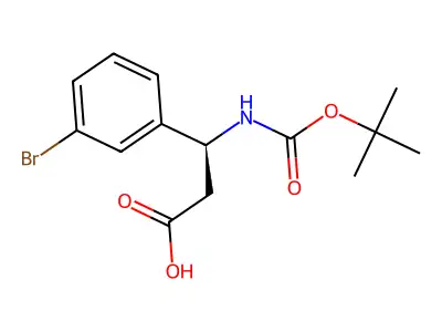 (3R)-3-(3-bromophenyl)-3-{[(tert-butoxy)carbonyl]amino}propanoic acid structure