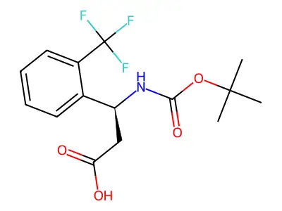 (R)-3-((tert-Butoxycarbonyl)amino)-3-(2-(trifluoromethyl)phenyl)propanoic acid structure