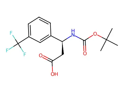 (R)-Boc-3-(trifluoromethyl)-beta-Phe-OH structure