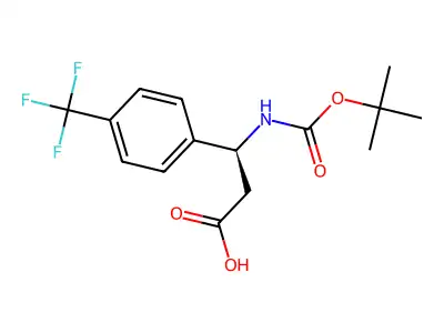 (R)-3-((tert-Butoxycarbonyl)amino)-3-(4-(trifluoromethyl)phenyl)propanoic acid structure