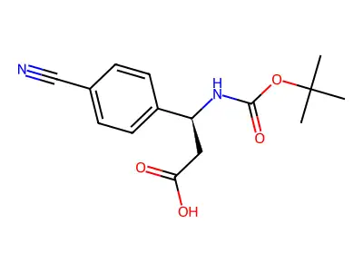 3-n-Boc-3-(4-cyanophenyl)propionic acid structure