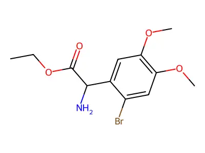 Ethyl 2-amino-2-(2-bromo-4,5-dimethoxyphenyl)acetate structure