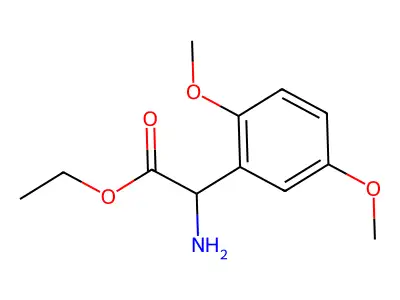 Ethyl amino(2,5-dimethoxyphenyl)acetate structure