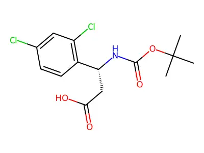 (R)-3-((tert-Butoxycarbonyl)amino)-3-(2,4-dichlorophenyl)propanoic acid structure
