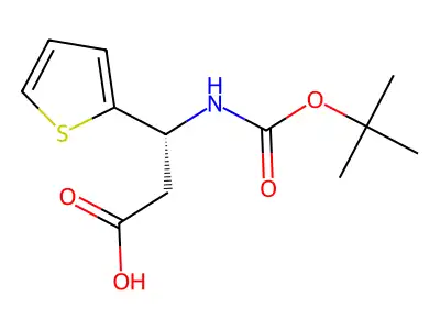 Boc-(R)-3-Amino-3-(2-thienyl)-propionic acid structure