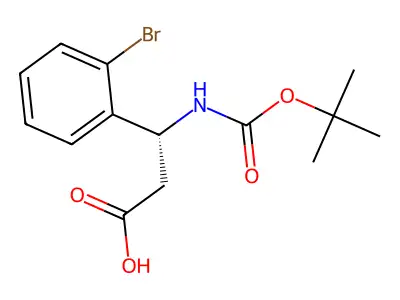 3-(2-Bromophenyl)-3-((tert-butoxycarbonyl)amino)propanoic acid structure