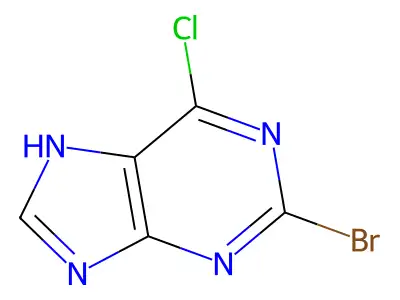 2-Bromo-6-chloro-9H-purine structure