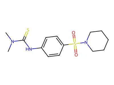 N,N-dimethyl-N'-[4-(piperidinosulfonyl)phenyl]thiourea structure