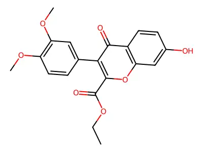 Ethyl 3-(3,4-dimethoxyphenyl)-7-hydroxy-4-oxochromene-2-carboxylate structure