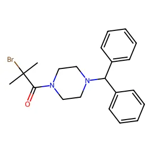 1-Benzhydryl-4-(2-bromo-2-methylpropanoyl)piperazine structure