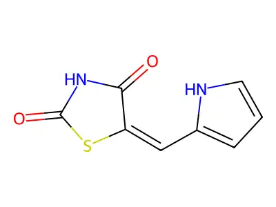 5-(1H-pyrrol-2-ylmethylidene)-1,3-thiazolidine-2,4-dione structure