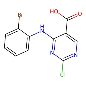 4-[(2-Bromophenyl)amino]-2-chloro-5-pyrimidinecarboxylic acid structure