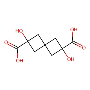 2,6-Dihydroxyspiro[3.3]heptane-2,6-dicarboxylic acid structure
