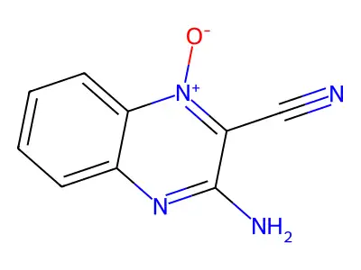 3-Amino-2-quinoxalinecarbonitrile, 1-oxide structure