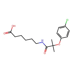 6-(2-(4-Chlorophenoxy)-2-methylpropanamido)hexanoic acid structure
