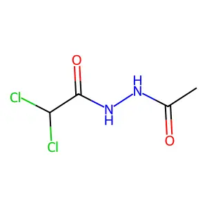 N'-acetyl-2,2-dichloroacetohydrazide structure