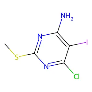 6-Chloro-5-iodo-2-(methylthio)pyrimidin-4-amine structure