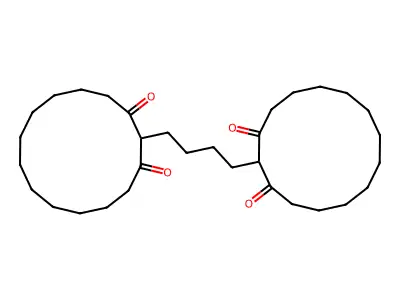 Tetramethylene-2,2'-bis(1,3-cyclotetradecanedione) structure