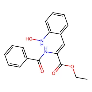 Ethyl 2-benzamido-3-[2-(hydroxyamino)phenyl]prop-2-enoate structure