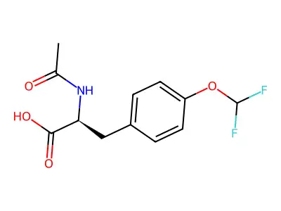 (2S)-3-[4-(difluoromethoxy)phenyl]-2-acetamidopropanoic acid structure