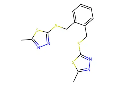 1,3,4-Thiadiazole, 2,2'-[1,2-phenylenebis(methylenethio)]bis[5-methyl- structure