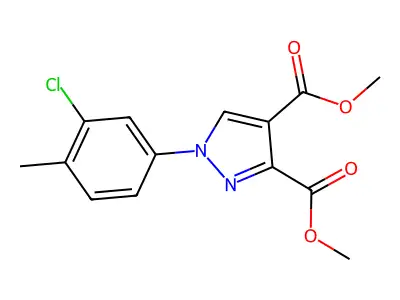 Dimethyl 1-(3-chloro-4-methylphenyl)pyrazole-3,4-dicarboxylate structure