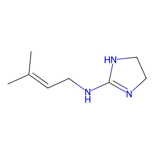 N-(3-methylbut-2-enyl)-4,5-dihydro-1H-imidazol-2-amine structure